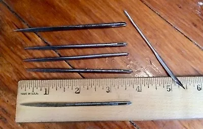 Sail Makers Needles Six Vintage Triangular Leather Needles 4  Long Maker's  • $4.99