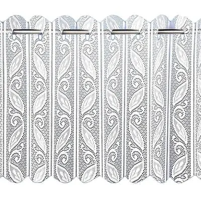 White Lace Cotton Look Net Leaves Vertical Folding Window Blind Panel • £10.99