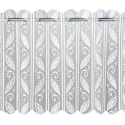 White Lace Net Paisley Cotton Look Vertical Folding Window Blind Panel • £9.99