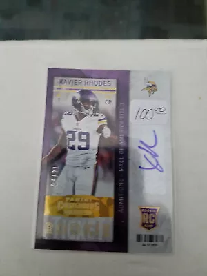 Xavier Rhodes 2013 Contenders Cracked Ice Rookie Auto #190 Serial #04/21 • $175