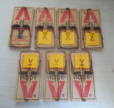 7 Large 7” Victor Original Professional Snap Spring Wooden Rat Pest Ctrl Traps • $19.99