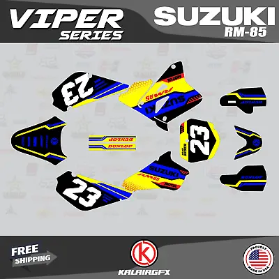 Graphics Decal Kit For Suzuki RM85 (2001-2023) RM 85 Viper Series- Blue • $54.99