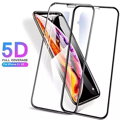 5D Full Cover Tempered Glass Screen Protector For IPhone  X Xs  • $5.29