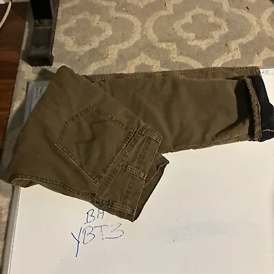 Vtg Wrangler Rugged Wear Black Fleece Lined Brown Jeans Mens Tag 36x30 • $19.10
