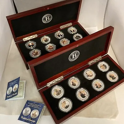 Bradford Exchange Martin Luther King 16 Silver Commemorative Coin Set Two Cases • $395