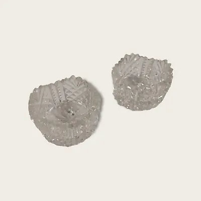 £9.98 • Buy Vintage Cut Crystal Glass Tea Night Light Votive Holders X2 -pair (100)