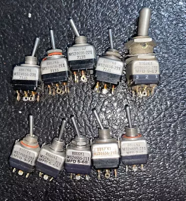 10 Cutler Hammer Mil Spec Toggle Switches MS25306-23 MS24655-221 • $12.95