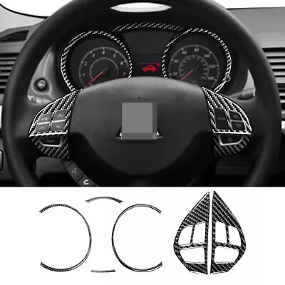 6×Carbon Fiber Speedometer & Steering Wheel Trim For Mitsubishi Lancer 2008-2015 • $26.49