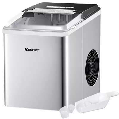 Costway Stainless Ice Maker Machine Countertop 26Lbs/24H Self-Clean W/ Scoop • $129.99