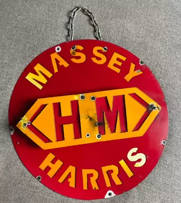 Massey Harris Sign Farm Equipment 15” Metal Tractor Vintage • $99.99