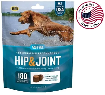 Hip & Joint Glucosamine For Dog Anti Inflammatory Joint Support 180 Soft Chews • $33.79