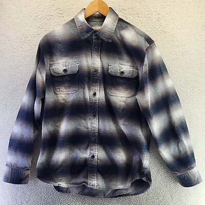 Jachs Flannel Shirt Mens Medium Button Pockets Long Sleeve Outdoors Heavy Plaid • $24.88