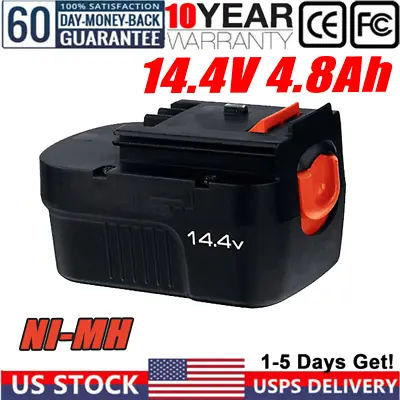 14.4 Volt 4.8Ah Ni-Mh Battery For Black And Decker HPB14 FSB14 A144 A14F 14.4 US • $18.98