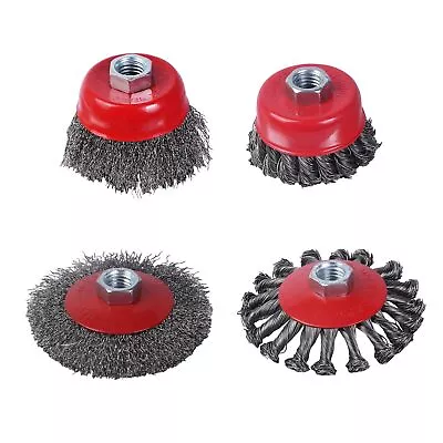 Wire Wheel For 4 1/2 Angle Grinder 4PCS Wire Wheel Cup Brush Set 4 Inch/3 I... • $25.49