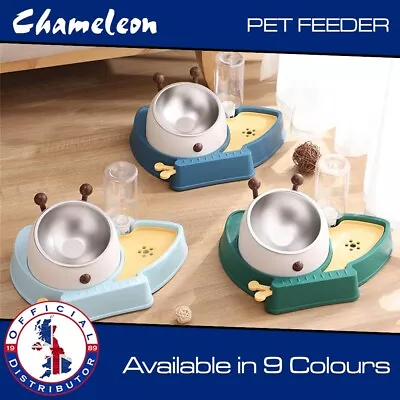 Pet Food & Water Dispenser Automatic Dog Cat Rabbit Feeder Bottle Bowl Dish • £9.75