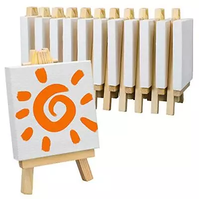3x3 Inch Mini Stretched Canvas Easel Set- Bulk Pack Of 12Small Stretched Whit... • $20.54