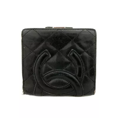 CHANEL Combon Black Lambskin Bifold Wallet/5X0284 • £40.99