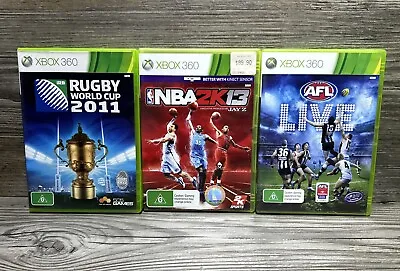 Xbox 360 Sports Game Bundle Lot PAL G Rugby World Cup NBA 2K13 AFL Live Manuals • $22.80