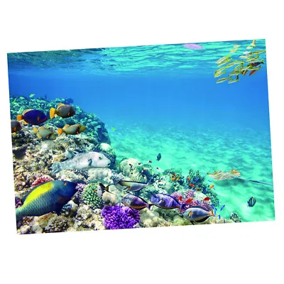 $18.48 • Buy Aquarium Background Poster   Tank 3D Adhesive Sticker Ornament Decoration