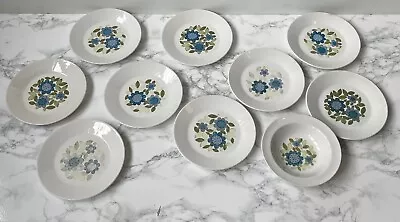 9 X J & G Meakin STUDIO TOPIC 7  Inch Side Plate Flowers + 1 X Bowl VERY FADED • £9.99