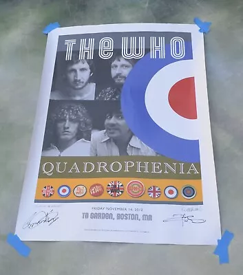 The Who Quadrophenia Signed Lithograph Poster Tour 2013 TD Garden Boston MA • $299