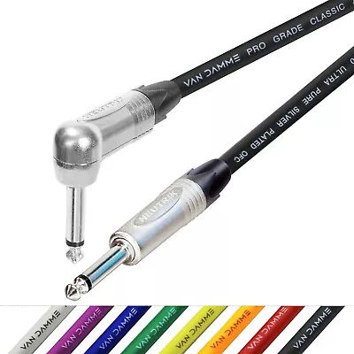 £16.05 • Buy Van Damme Cable Guitar Lead Neutrik 1/4  Straight To Right Angle Jack Plugs