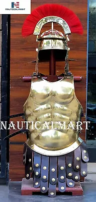 Roman Muscle Armor With Centurion Helmet Greek Medieval Armor Fantasy Halloween • $224.99