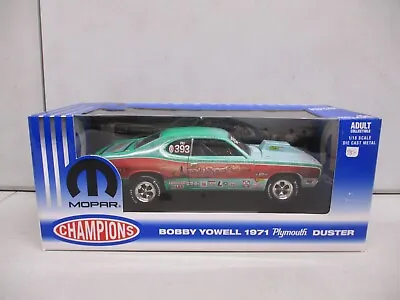 Ertl Mopar Champions Bobby Yowell 1971 Plymouth Duster 1/18 Green • $149.99