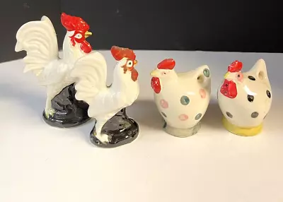 Lot Of Vintage Ceramic Chicken Figurines 2 Salt & Pepper Sets • $10.99