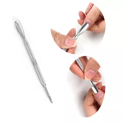 L Stainless Steel Nail Art Cuticle Pusher Spoon Remover Manicure Pedicure Tool • $1.50