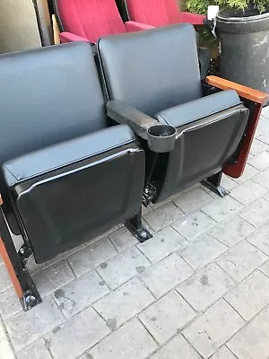 Lot Of 50 Movie Cinema Chairs Theater Seating Fixed Back Used Seat Leatherette  • $8200
