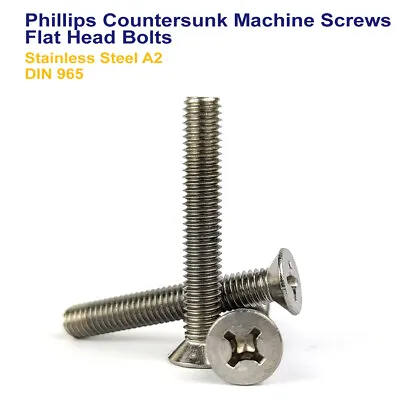 £1.29 • Buy M2 - 2mm PHILLIPS COUNTERSUNK MACHINE SCREWS STAINLESS STEEL - DIN 965