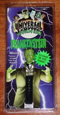 Vintage Universal Monsters FRANKENSTEIN Glowing WATCH MOC Mint Old Store Stock ! • $18