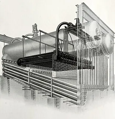 Babcock Wilcox Superheater Boiler Phantom View 1923 Steam Industrial DWZ5C • $11.25