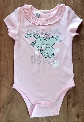   Disney Baby   Pretty Pink Romper Suit With A Cute “ Dumbo “ - 12 Mths - Nwt • $12.50