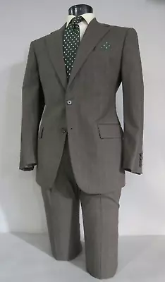 VTG Polo Ralph Lauren Made In USA Charcoal Gray Chalk Stripe Canvas Suit 40 R • $319