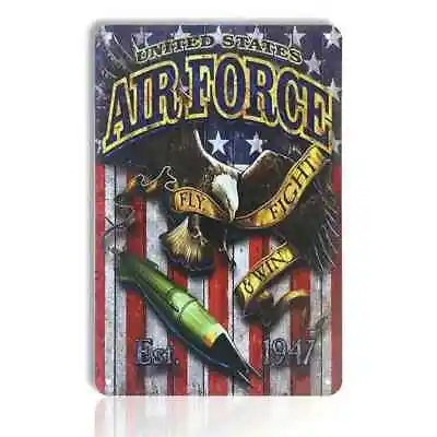 United States Air Force Fly Fight & Win 12 X 8 Inch Metal Sign  Retro Est 1947 • $12