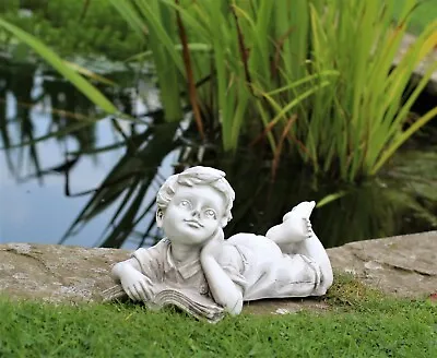 Garden Ornaments Large LYING BOY Statues Home Decor & Sculpture Gift Set • £12.95