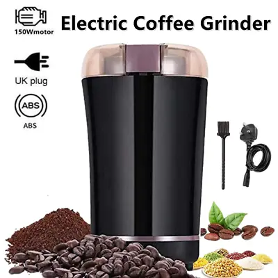 Electric Coffee Grinder Grinding Milling Bean Nut Spice Blade Blender Matte 150W • £10.98
