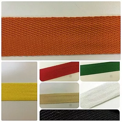 £28.99 • Buy Cotton Blend Binding Apron Herringbone Twill Webbing Tape Sew Strap All Widths