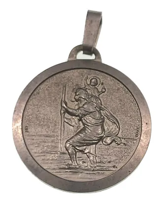 Vintage Catholic St Jude St Christopher  Silver Tone Religious Medal Italy • $9.99