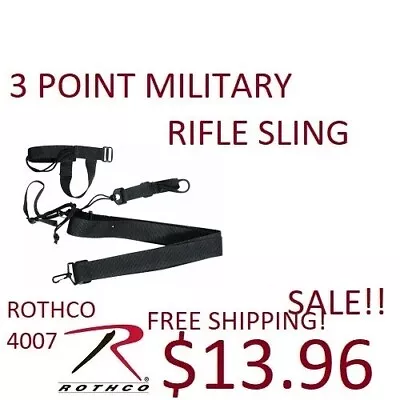 Military 3-point Rifle Sling Rothco 4007 • $13.96