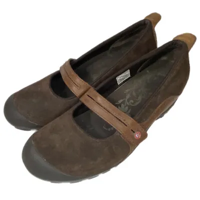 Merrell Mary Jane Women’s Size 9.5 Plaza Bandeau Espresso Brown Wedge Shoes • $13