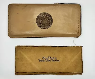 WW1 USMC Leather Honorable Discharge Folder Document Holder USMC • $100