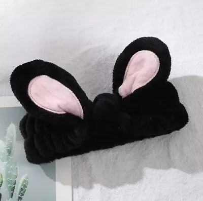 PLUSH Rabbit Ears Hairband Bath Headwear Face Wash Makeup Headband Soft • £9.64