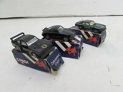 £19.95 • Buy 3X 1985 Corgi Diecast Vehicles, Zakspeed Capri, Jaguar Track Car & Porsche 911