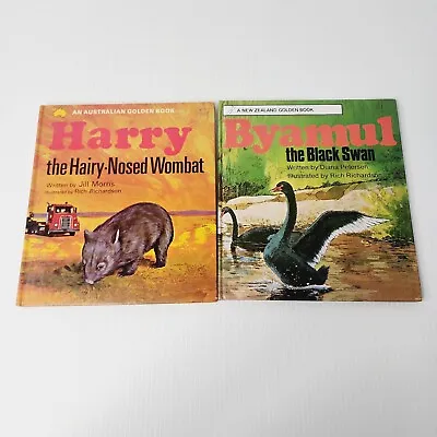 Golden Book Bundle Harry Hairy-Nosed Wombat Byamul Black Swan Vintage Hardcover  • $29.90