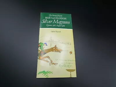 £3.50 • Buy Moet & Chandon Silver Magnum Epsom 1986 Horse Race Card, Winner Pactolus