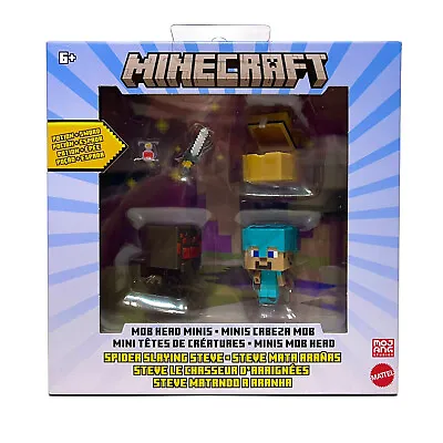 Minecraft Mob Head Minis - Spider Slayer Steve Pack Of 2 Action Figures • $9.99