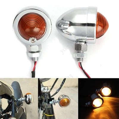 $17.90 • Buy Chrome Motorcycle Bullet Turn Signal Light For Yamaha V-Star 650 XVS650A Classic
